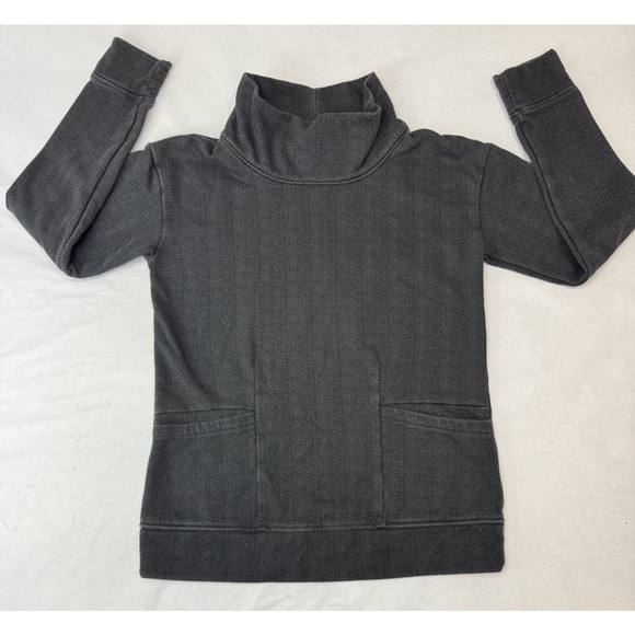 Columbia Lodge Funnel Pullover Sweatshirt Gray Black Ski Snow Herringbone Small - Picture 1 of 8